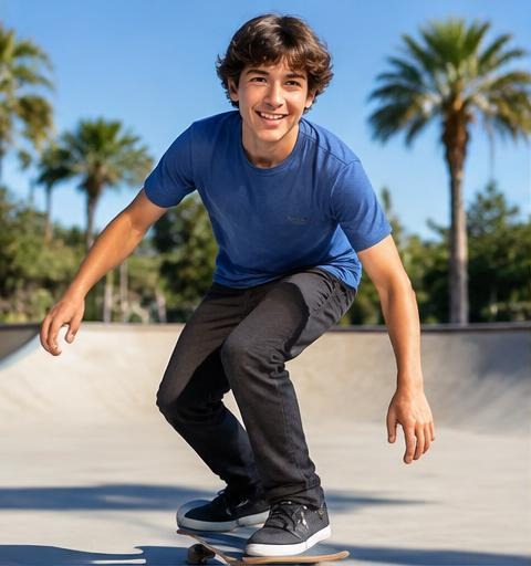Young skateboarder